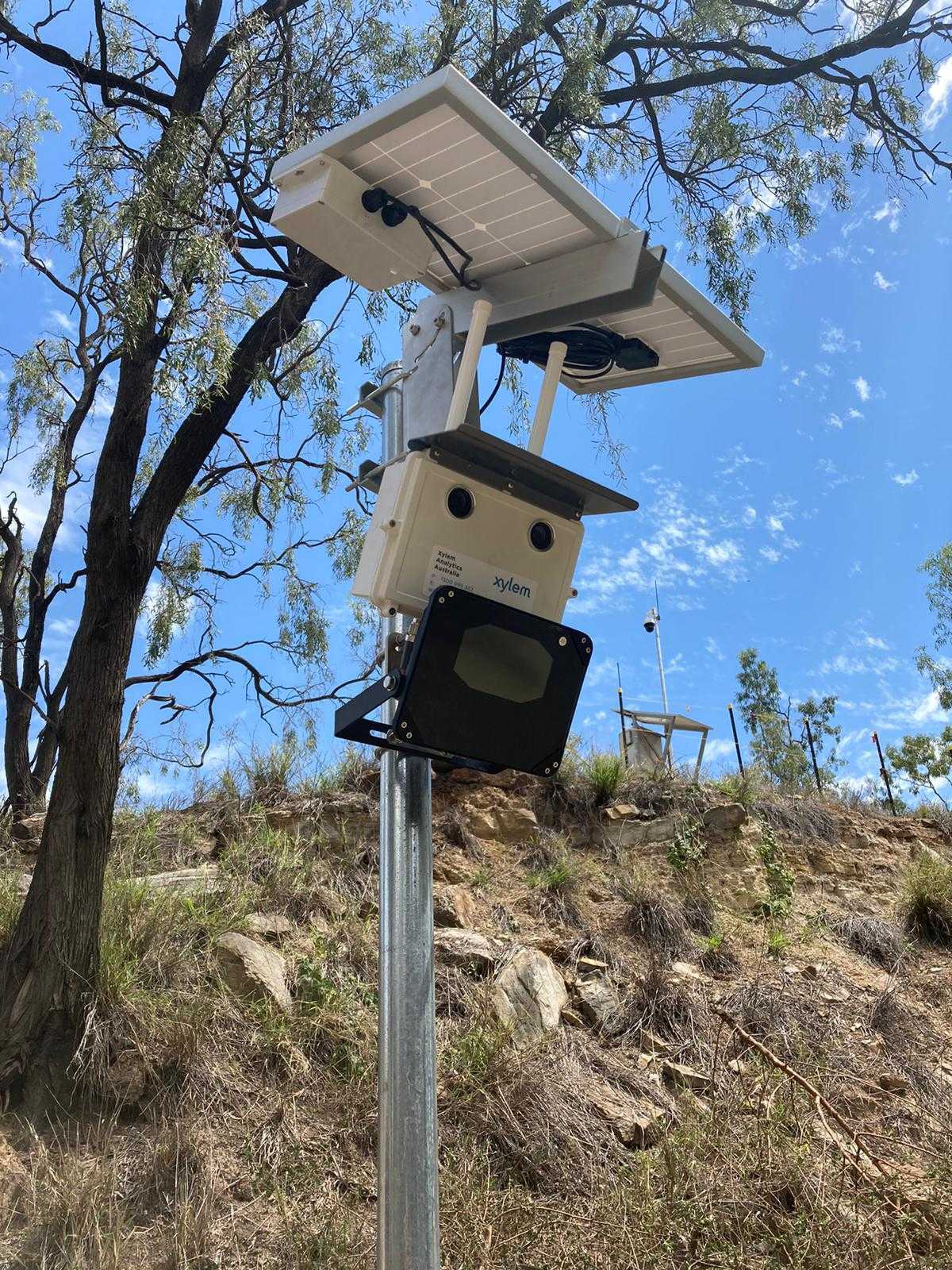 Vision-based water level and flow monitoring camera rig.